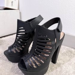 Black Strap Heels