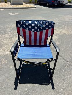 American Flag Folding Outdoor Director Chair