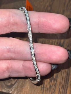 7” Moissanite 925 sterling silver bracelet