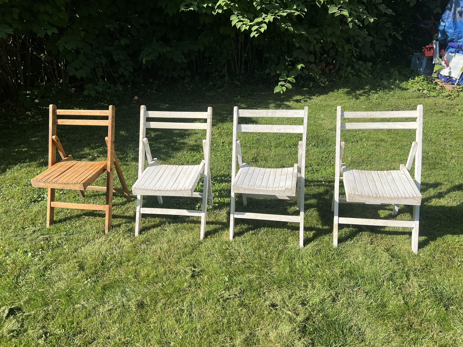 Vintage Wooden Folding Cottage Chairs