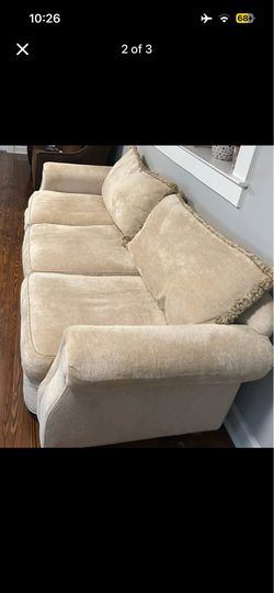 Cream Upholstered Sofa / Couch