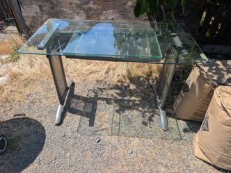 Free glass top desk