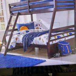 Twin Over Full Bunk Bed On Sale( Mattresses Sold Separate)