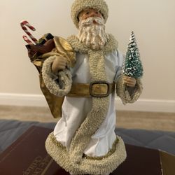 Possible Dreams Clothtiques Old World White and Gold Santa in Box 1987 #713036