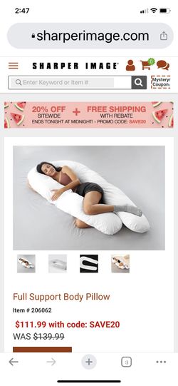 Sharper Image Full Size Body Pillow