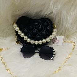 Heart Crossbody Bag And Sunglass For Girl 