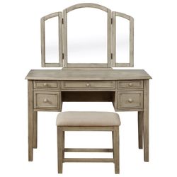 Makeup Vanity With Stool - Antique Color
