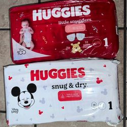 Huggies Diapers Size 1, $10&$11