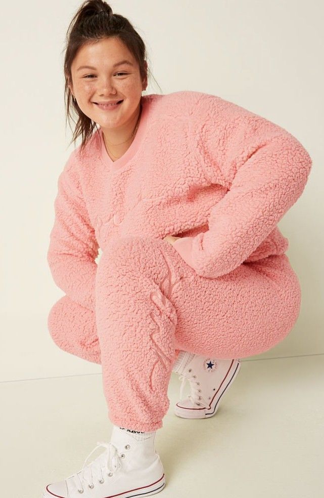 New Victoria Secret Pink Sherpa Two Piece Set Size XL