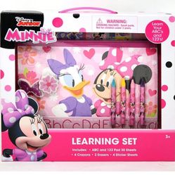 Minnie Mouse 30 piece stationery set - stickers, markers, crayons, pencil case.