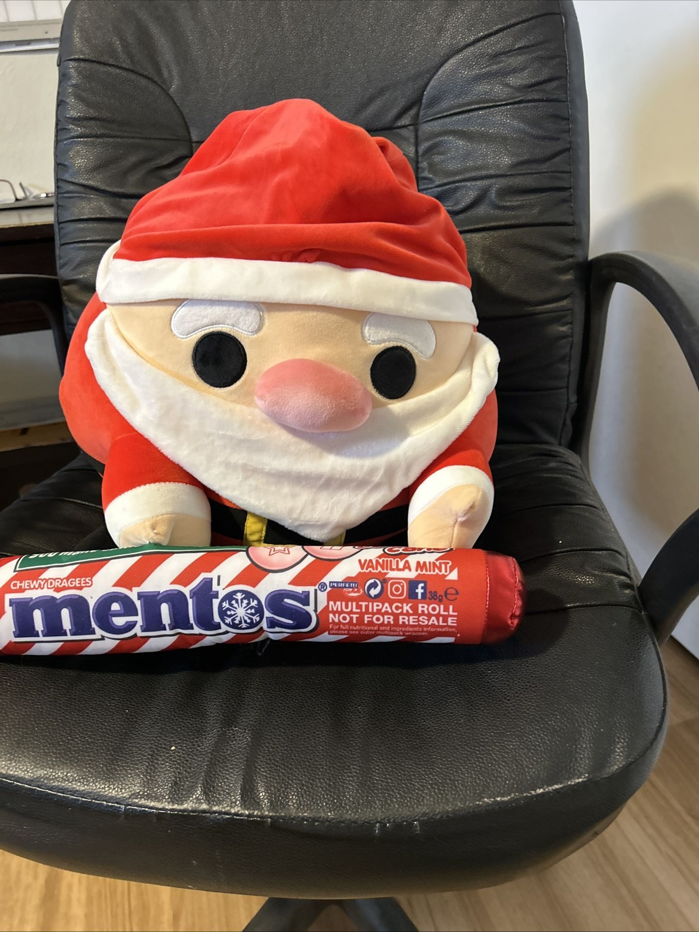 SNACKLES-Christmas Plush 14"" Santa Claus And Mentos  Candy Cane