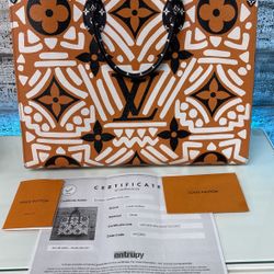 LOUIS VUITTON ONTHEGO GIANT CRAFTY MONOGRAM BLACK CARAMEL BAG LIMITED EDITION