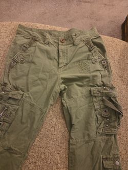 Olive Green Cargo Pants with Multi-Pockets