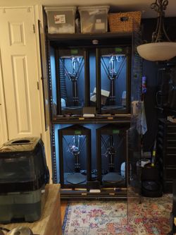 4 3d printers + Shelving Unit