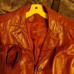 Etienne Aigner Red Leather Jacket Size 12 Vintage