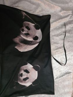 Black Panda Book Cover with Ribbon Bookmark