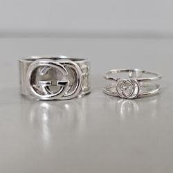 Authentic Gucci HIS & HER 925 Silver rings 