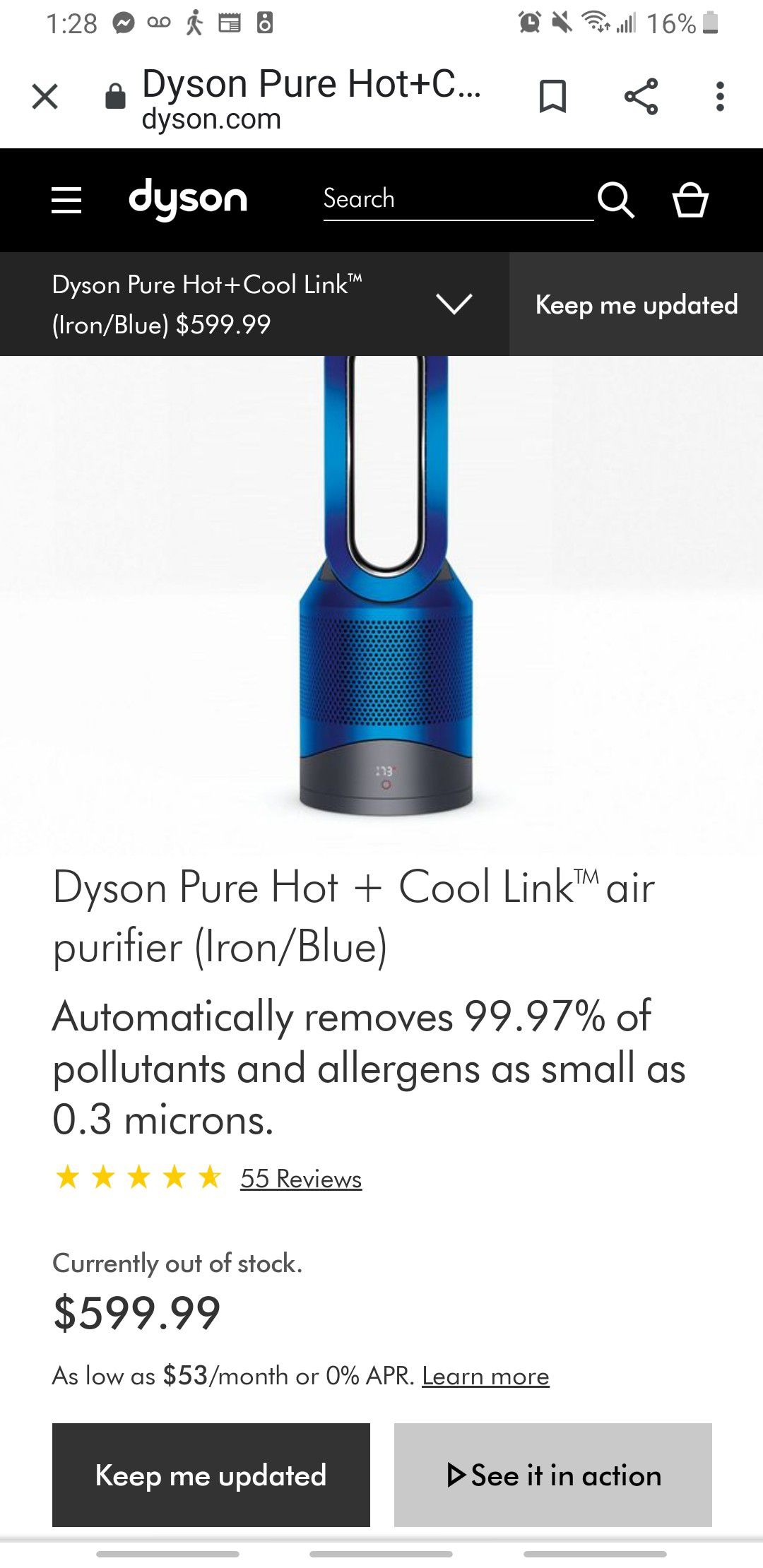 Never opened dyson pure hot and cool link air conditioner and purifyer
