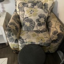 Accent Chair With Ottoman 