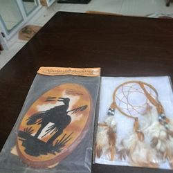 "NEW " 2 PC Bundle Navajo American Indian Sand Art 7.5 X 5.5 Made By Hand & " Legend Of The Dreamcatcher 