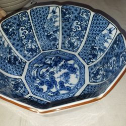 Asian 10 sided bowl 7 1/2 inch diameter A90Z051