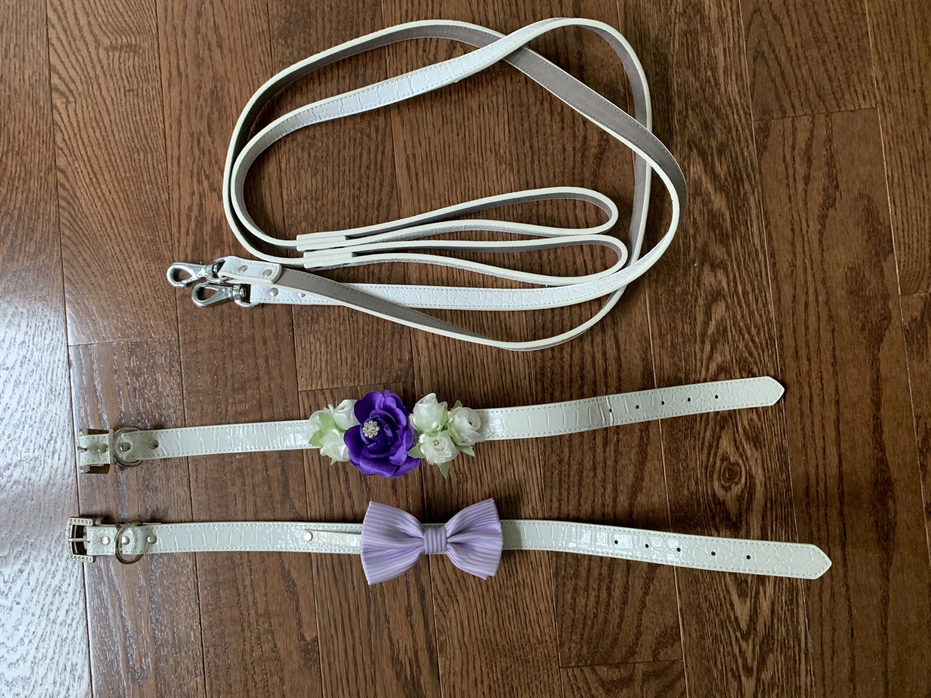 Dog collar and leash wedding set