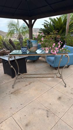 Glass Top Metal Coffee Table