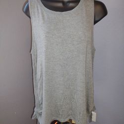 Rose + Olive Women's Gray Stylish Tank Top With Side Ties Size Medium 