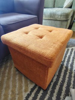 Orange ottoman