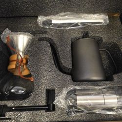 Brand new Complete Coffee Maker - Pour Over - Brewing Kit W/ Grinder & Scale 