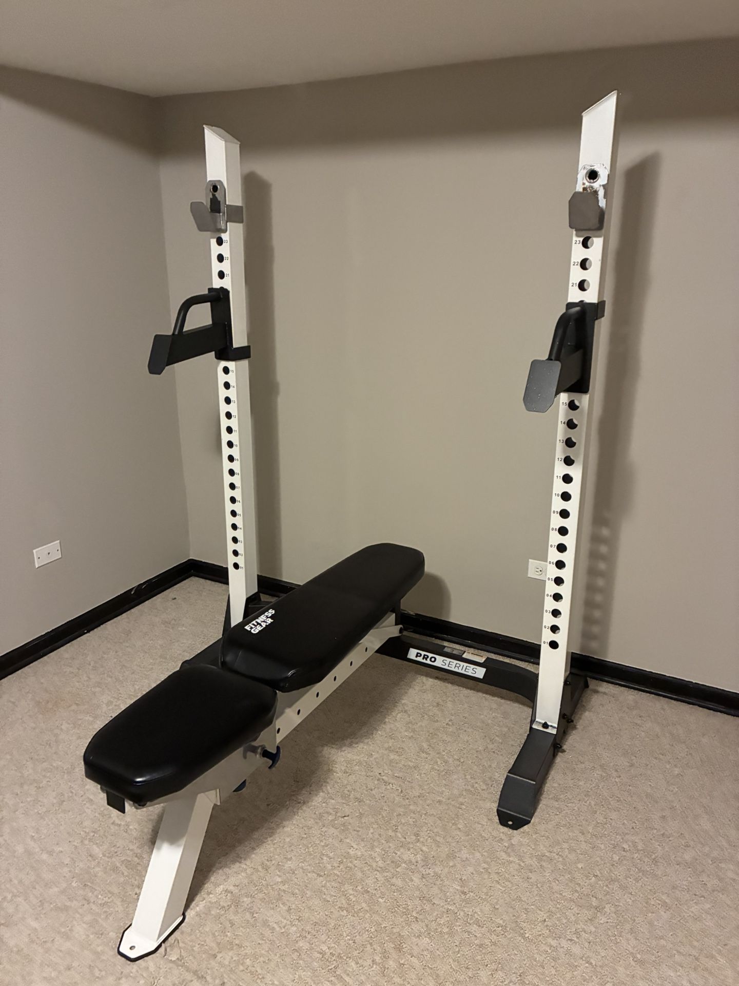 Weight Bench and Adjustable Rack/Press Stand-Great Condition