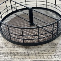 Black wood rotating storage 
