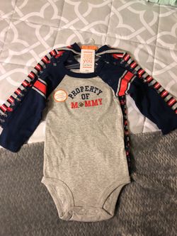 Three brand new longsleeve nine month onesies.