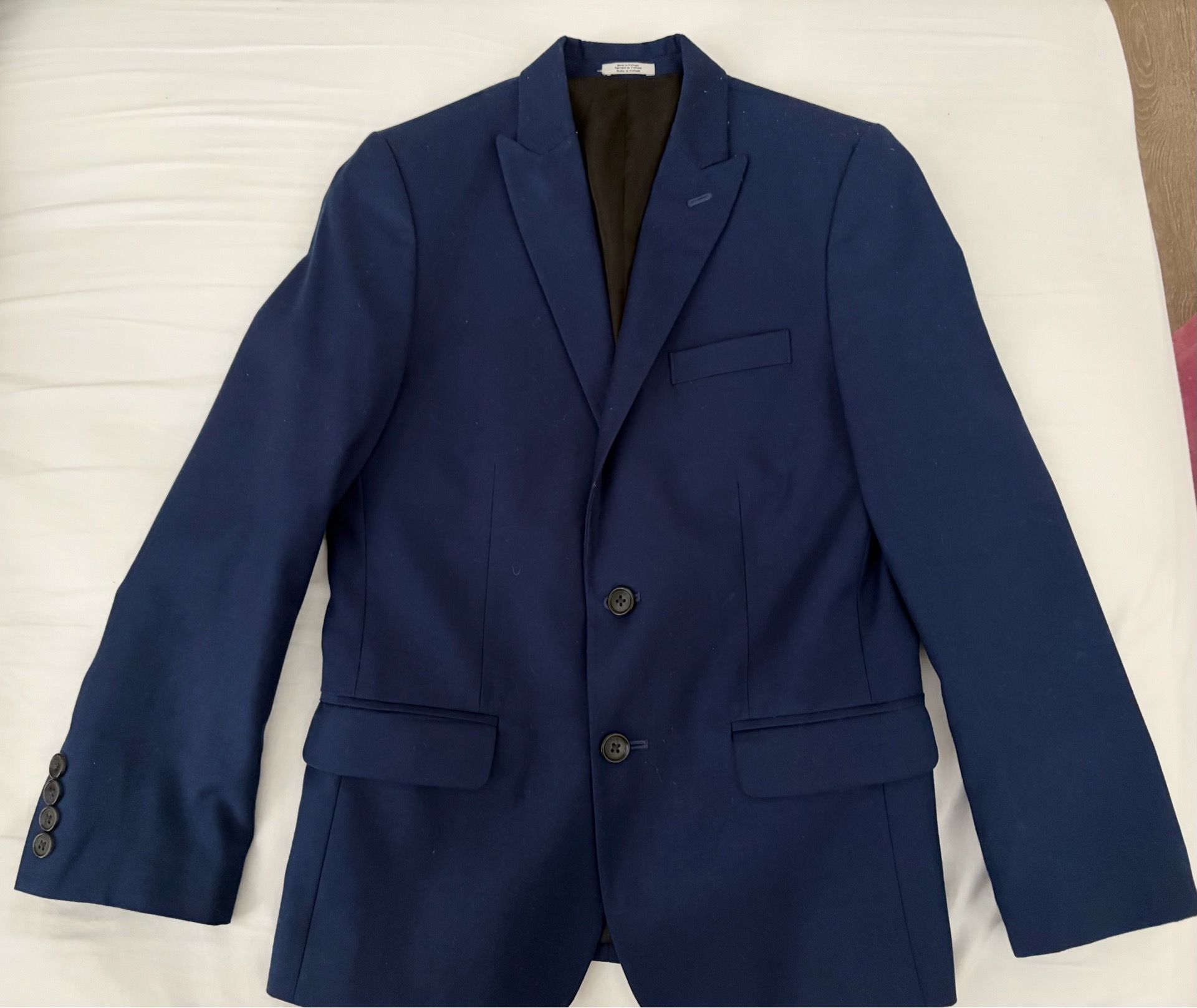 Calvin Klein Boys Slim-Fit Infinite Stretch Suit Jacket size 12 navy blue