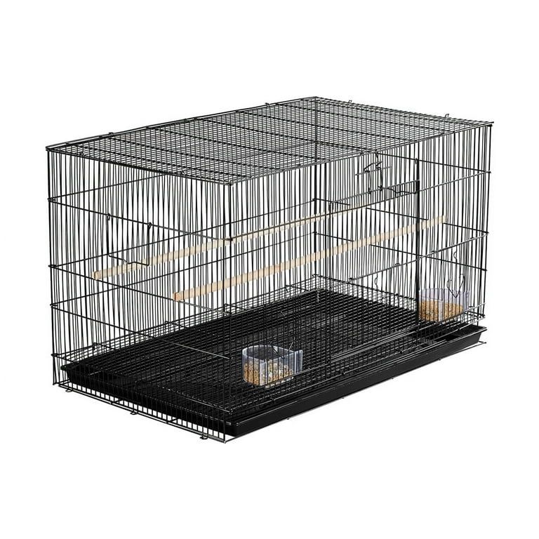 30.5 inch Rectangle Breeding Flight Parakeet Bird Cage with Slide-Out Tray for Finches Budgies Cockatiels, Black