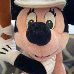 Minnie Mouse Baseball Softball Vintage Pink Uniforms 15” Plush Walt Disney World