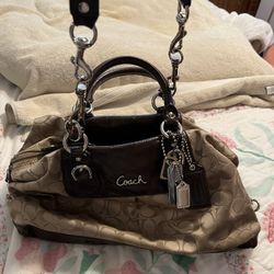 Large Size Coach Signature Bag Brown