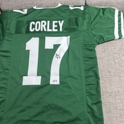 Malachi Corley Signed Autograph Custom Jersey - Beckett Coa - New York Jets