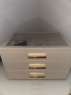 Jewelry Box Organizer with Glass Top – Like New