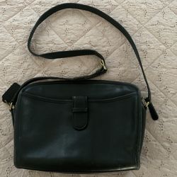 Black Leather “Coach” Crossbody Handbag Purse!