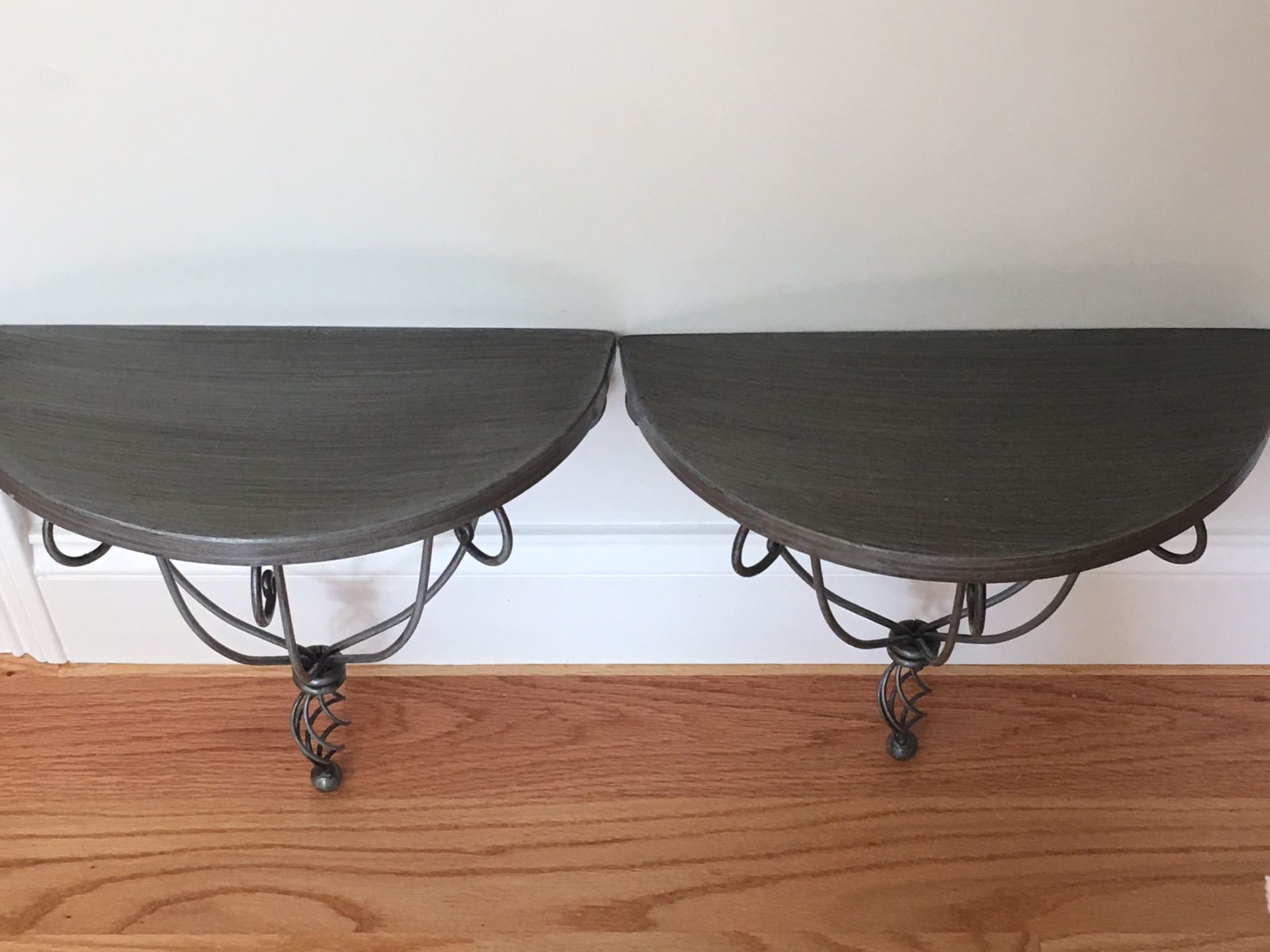 Bird cage twist Iron wall shelves. $30 for Both