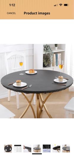 Walrus Round Vinyl Fitted Tablecloth with Flannel Backing Elastic Edge Design Table Cover Waterproof Oil-Proof PVC Table Cloth Stain-Resistant Best fo