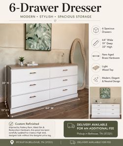 Custom Design Modern Dresser with Timeless Brass Hardware