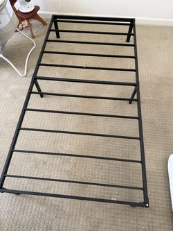 Twin Metal Platform Bed Frame + Memory Foam Mattress Bundle – $150