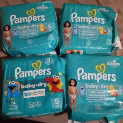 Pampers Baby-Dry Size 5 Diapers – 4 Packs