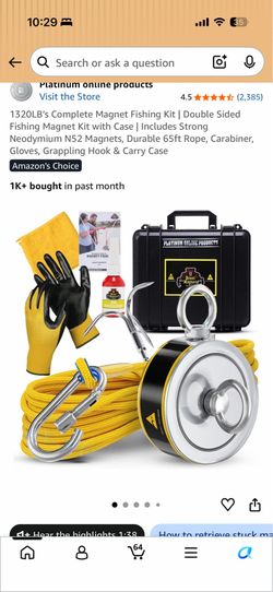 Platinum Online Products 1320LB Complete Magnet Fishing Kit