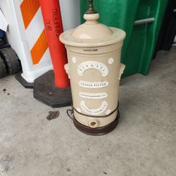 Antique Stoneware Made In England Water Filter With Lamp Light Built In
