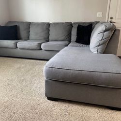Light Gray McDade RAF Chaise Sectional Sofa from Living Spaces
