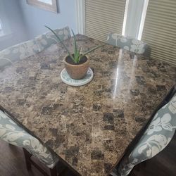 Genuine Bar Height Marble Table With 6 Chairs