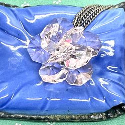Vintage Vogline Paris Crystal Flower Necklace